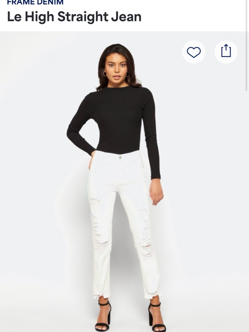 FRAME Le High Straight Jeans - White